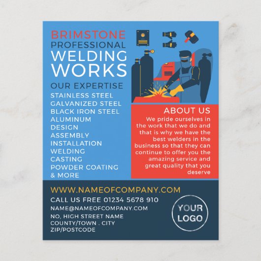 Lasser ontwerp, metaalbewerker, lasser reclame flyer (Voorkant)