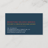 Lasser ontwerp, metaalbewerker, lasser visitekaartje (Achterkant)