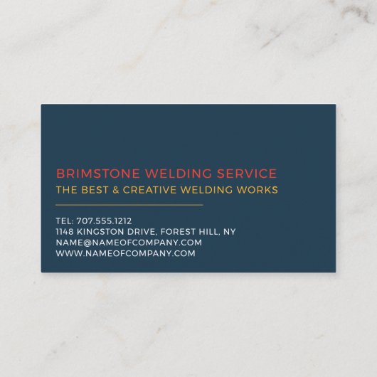 Lasser ontwerp, metaalbewerker, lasser visitekaartje (Achterkant)