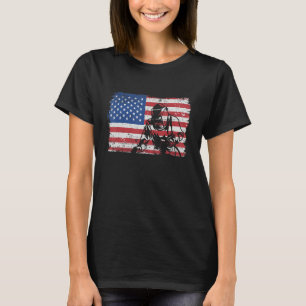 Lasser Patriotisch Usa Amerikaanse Vlag Vintage La T-shirt