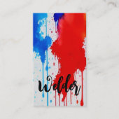 Lasser Patriottisch Rood Wit en Blauw Visitekaartje (Voorkant)