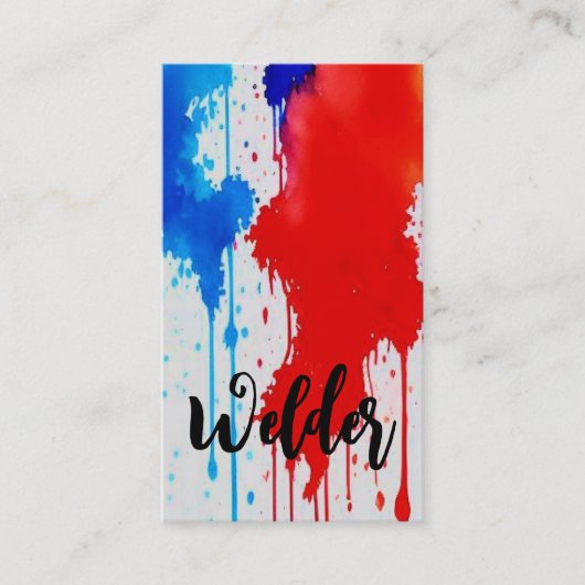 Lasser Patriottisch Rood Wit en Blauw Visitekaartje (Voorkant)