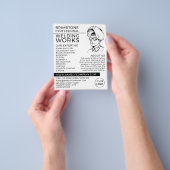 Lasser portret schets, metaalbewerker, lasser flyer (Hand)