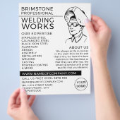 Lasser portret schets, metaalbewerker, lasser flyer (Hand)