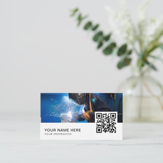 lasser QR-code Visitekaartje (Staand voorkant)