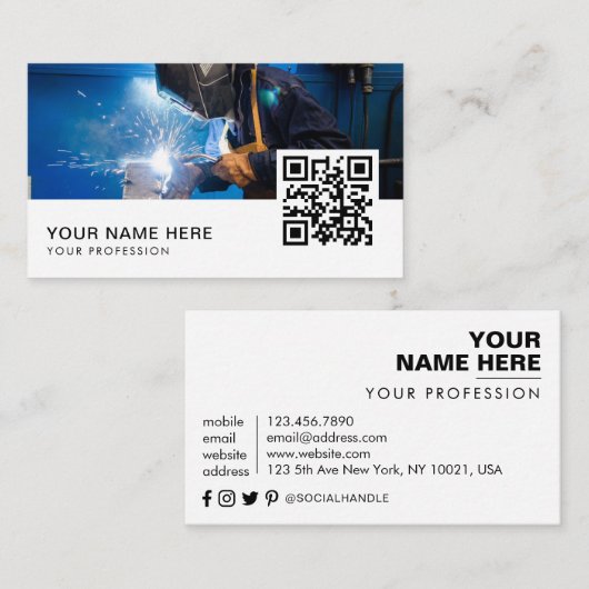 lasser QR-code Visitekaartje (Voorkant / Achterkant)