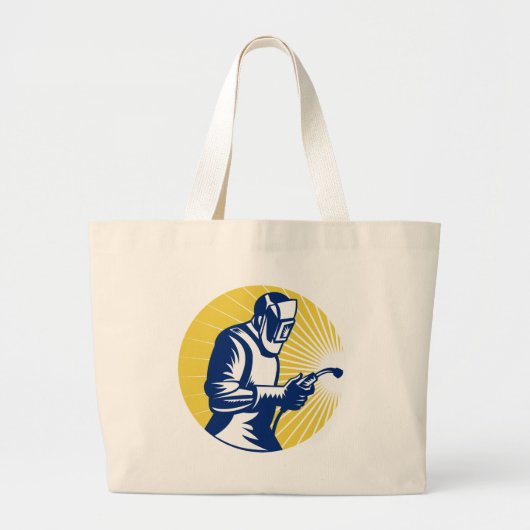 lasser retro grote tote bag (Voorkant)