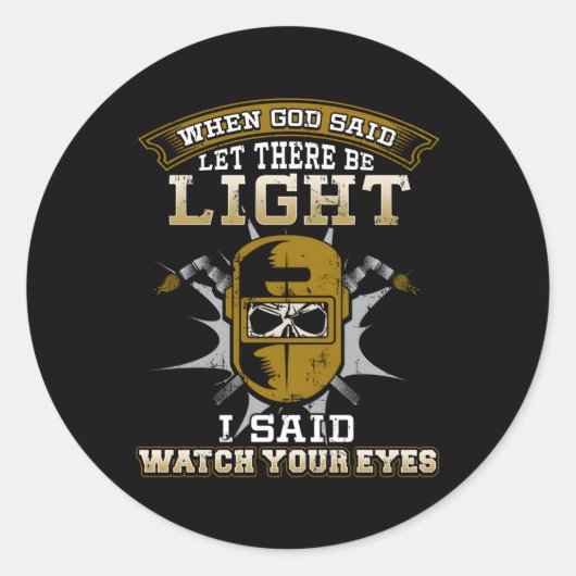 Lasser schedel lassen Let op je ogen Ronde Sticker (Voorkant)