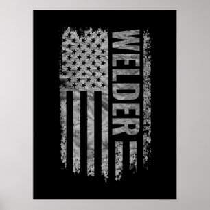 Lasser USA Vlag Vervallen ontwerp Poster