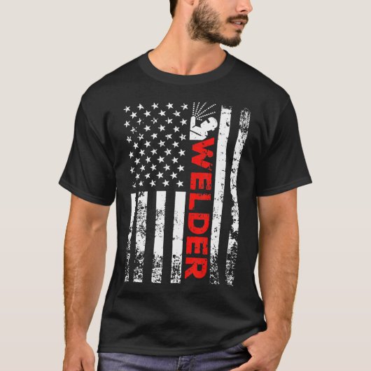 Lasser VS Amerikaanse Vlag Lassen T Shirt (Voorkant)