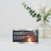 Lasser Werken met metaal | vonkenvlieg Visitekaartje (Staand voorkant)