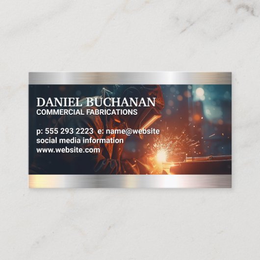 Lasser Werken met metaal | vonkenvlieg Visitekaartje (Voorkant)