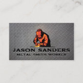 Lasser Werken | Metalen stalen achtergrond Visitekaartje (Voorkant)