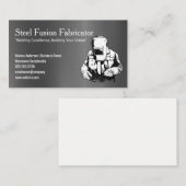 Lasser werkt op metaal | blauwe kraag visitekaartje (Voorkant / Achterkant)