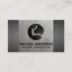 Lasser werkt op metaal visitekaartje