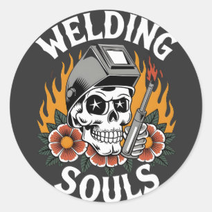 Lasser Working Design - Skull Welders Horror Ronde Sticker