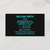 Lasser Zwart en Blauwgroen Matted Lijst Visitekaartje (Achterkant)