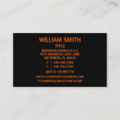 Lasser Zwart en Sinaasappel Visitekaartje (Achterkant)