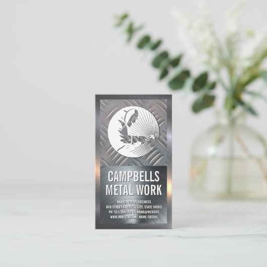 Lasserlogo | Staal | Metaalachtig Visitekaartje (Staand voorkant)