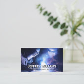 Lassers aan het werk | Metalen klinknagels Visitekaartje (Staand voorkant)