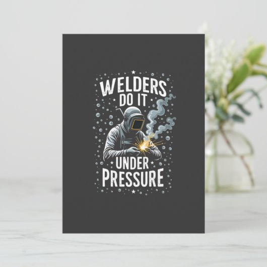 Lassers doen het onder druk Zee Welder Worker Kaart (Staand voorkant)