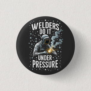 Lassers doen het onder druk Zee Welder Worker Ronde Button 3,2 Cm