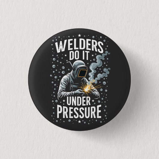 Lassers doen het onder druk Zee Welder Worker Ronde Button 3,2 Cm (Voorkant)