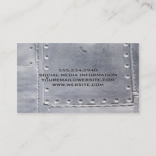 Lassers | Metalen rivetten | Reservaten Visitekaartje (Achterkant)