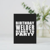 Lassers: Verjaardag Lasser Klaar om te feesten Uitnodiging Briefkaart (Staand voorkant)