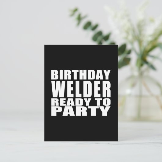 Lassers: Verjaardag Lasser Klaar om te feesten Uitnodiging Briefkaart (Staand voorkant)