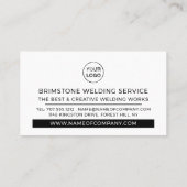 Lassersportret schets, metaalbewerker, lasser visitekaartje (Achterkant)