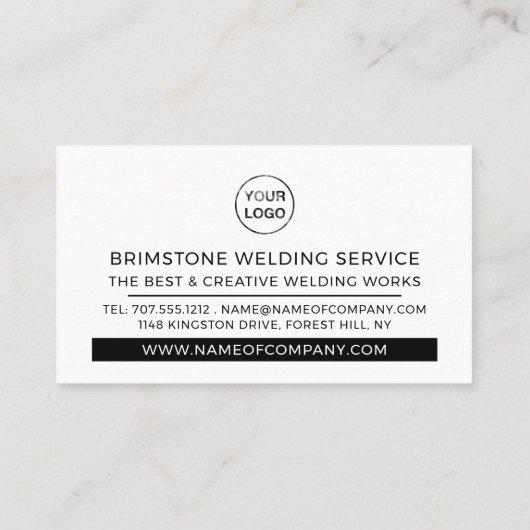 Lassersportret schets, metaalbewerker, lasser visitekaartje (Achterkant)