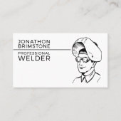 Lassersportret schets, metaalbewerker, lasser visitekaartje (Voorkant)