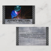 Lasserwerker | Stalen klinknagels Visitekaartje (Voorkant / Achterkant)