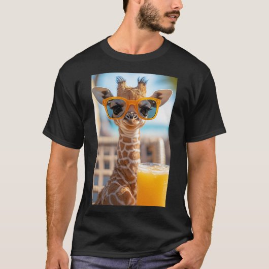 Lässige Giraffe mit Sonnenbrille T-shirt (Voorkant)