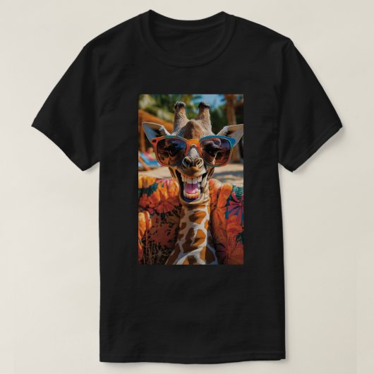 Lässige Giraffe mit Sonnenbrille T-shirt (Design voorkant)