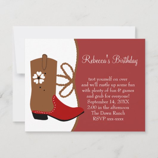 Lasso Cowgirl Birthday Kaart (Voorkant)