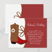 Lasso Cowgirl Birthday Kaart (Voorkant / Achterkant)