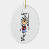 Lasso Cowgirl T-shirts en cadeautjes Keramisch Ornament (Rechts)