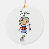 Lasso Cowgirl T-shirts en cadeautjes Keramisch Ornament (Voorkant)