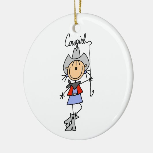 Lasso Cowgirl T-shirts en cadeautjes Keramisch Ornament (Links)