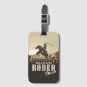 Lasso Roping Roundup ADD NAME Western Rodeo Show Bagagelabel (Voorkant (verticaal))