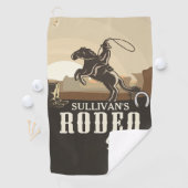 Lasso Roping Roundup ADD NAME Western Rodeo Show Golfhanddoek (Insitu)