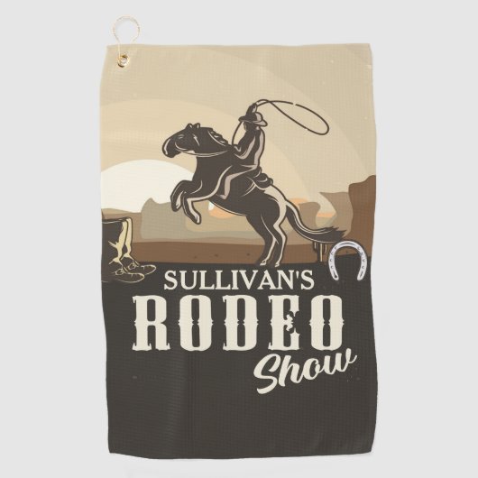 Lasso Roping Roundup ADD NAME Western Rodeo Show Golfhanddoek (Voorkant)