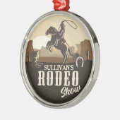 Lasso Roping Roundup ADD NAME Western Rodeo Show Metalen Ornament (Links)