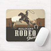 Lasso Roping Roundup ADD NAME Western Rodeo Show Muismat (Met muis)