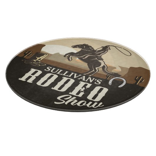 Lasso Roping Roundup ADD NAME Western Rodeo Show Snijplank (Hoek)