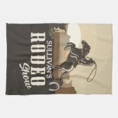 Lasso Roping Roundup ADD NAME Western Rodeo Show Theedoek (Horizontaal)