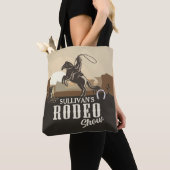 Lasso Roping Roundup ADD NAME Western Rodeo Show Tote Bag (Dichtbij)