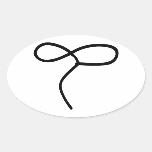 Lasso touw ovale sticker (Voorkant)